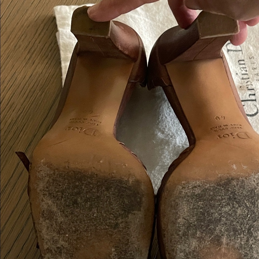 DiorVintage Brown Leather Heels for Women US size 9 - Picture 7 of 8